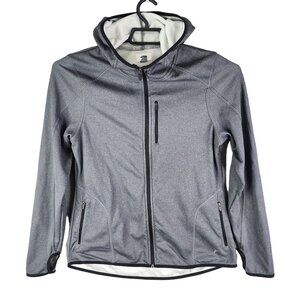 Mens Gray Old Navy Hoodie Sweatshirt Full Zip Long Sleeve Polyester Size L